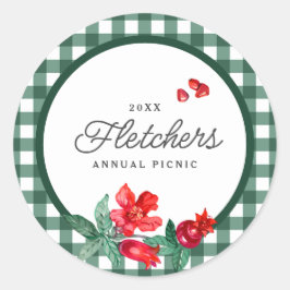 Adesivo Pomegranate & Green Gingham Personalizado