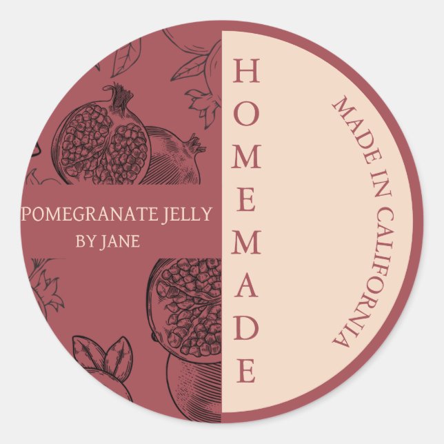 Adesivo Pomegranate Jelly Modern Business Label (Frente)