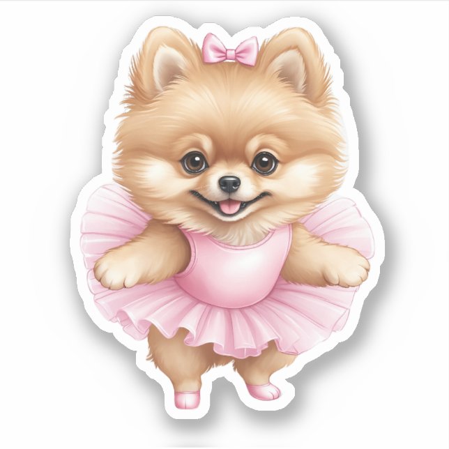 Adesivo Pomerânia Ballerina Sticker 3 x 3 (Frente)