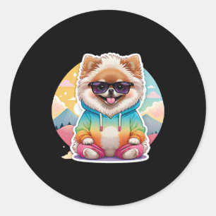 Adesivo Pomerânia legal no Rainbow Hoodie