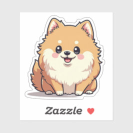 Adesivo Pomeraniano alegre, Kawaii Fluff, Pequeno