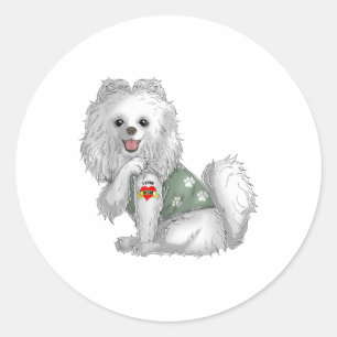 Adesivo Pomeraniano Eu Amo Mamãe Tatuagem Camiseta de cão