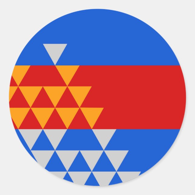 Adesivo Pomo Indian Flag símbolo étnico americano nativo u (Frente)