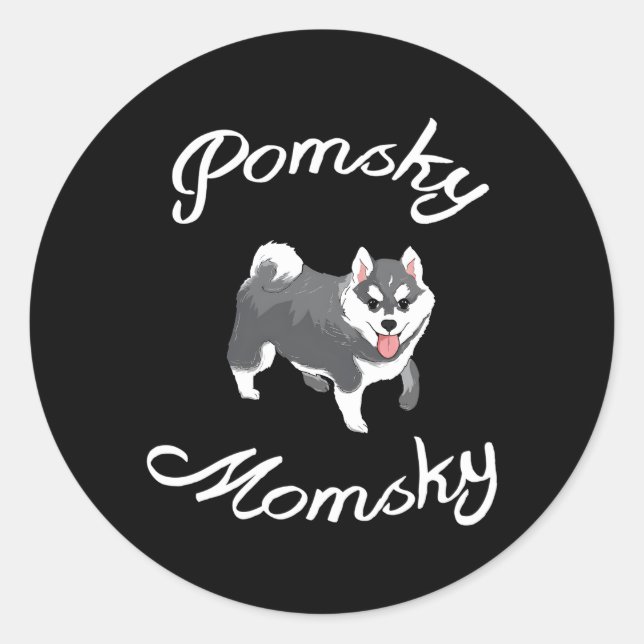 Adesivo Pomsky Momsky Pet Pomsky Mamãe (Frente)