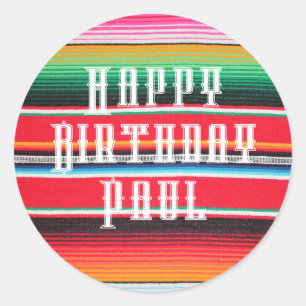 Adesivo poncho serape mexicano personalizado