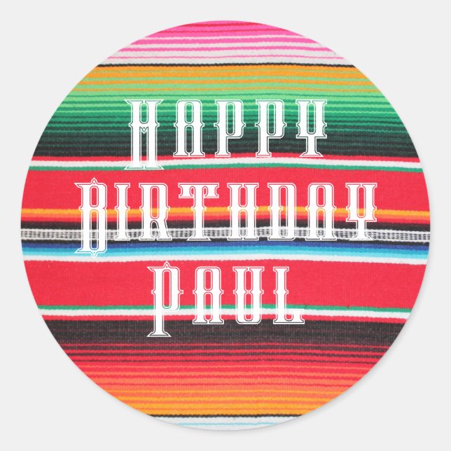 Adesivo poncho serape mexicano personalizado   (Frente)
