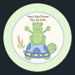 Adesivo Pond Friends Birthday Chá de fraldas Favor Sticker<br><div class="desc">Nossos amigos do lago favorecem adesivos são perfeitos para favores de chá de fraldas,  favores de aniversário ou qualquer aplicativo onde você gostaria de um adesivo personalizado!</div>