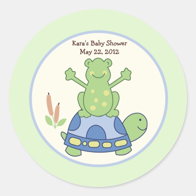 Adesivo Pond Friends Birthday Chá de fraldas Favor Sticker (Frente)