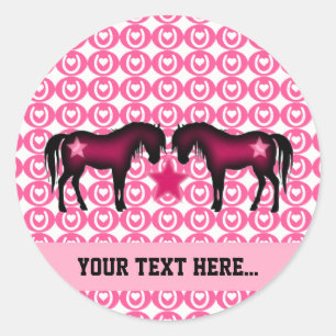 Adesivo Pônei cor-de-rosa personalizado