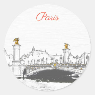Adesivo Pont Alexandre III sobre o rio Sena - Paris Franç