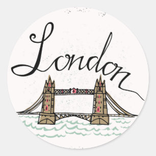 Adesivo Ponte indicada por letras de Londres da mão