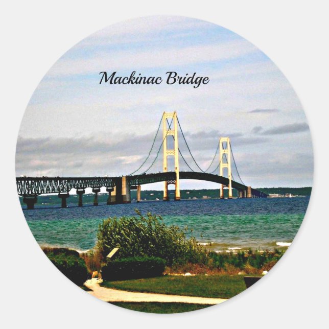 Adesivo Ponte Mackinac, Ilha Mackinac, (Frente)