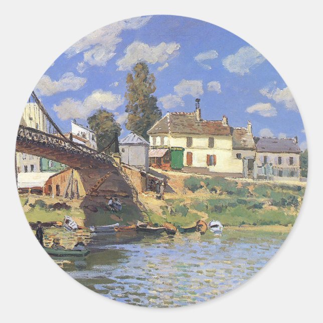 Adesivo Ponte Villeneuve-la-Garenne por Alfred Sisley (Frente)