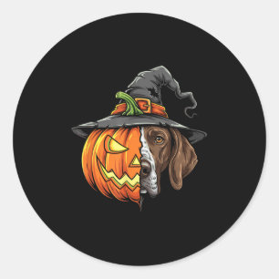 Adesivo Ponteiro alemão Shorthired Pumpkin Jack O Lantern