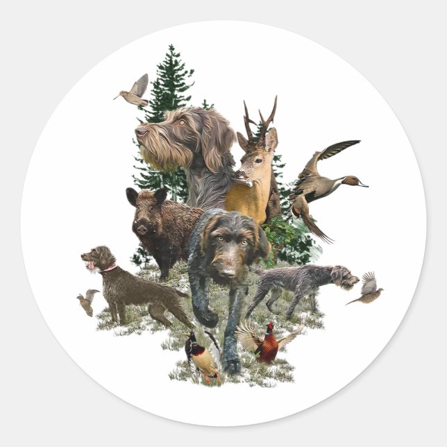 Adesivo Ponteiro alemão Wirehaired (Frente)