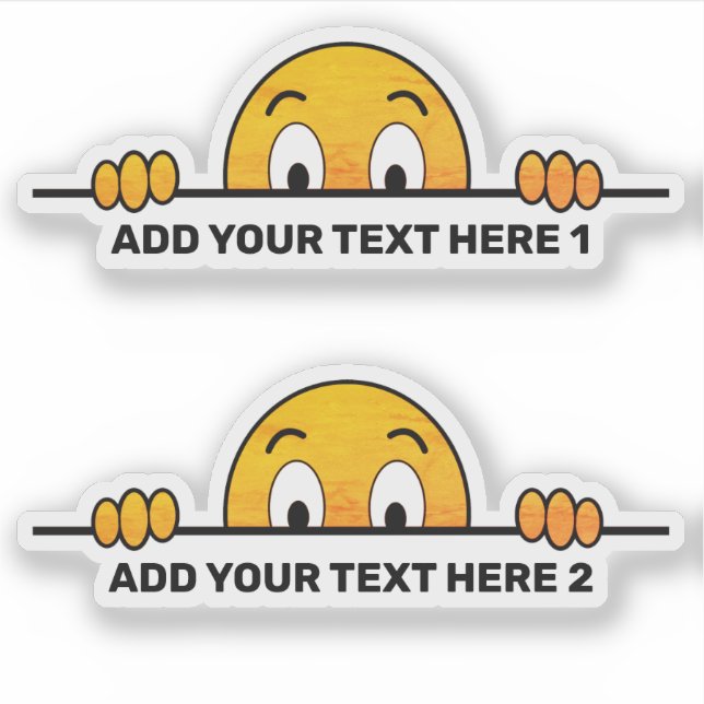 Adesivo Ponteiro Cartoon Face Texto Personalizado Cortar C (Frente)