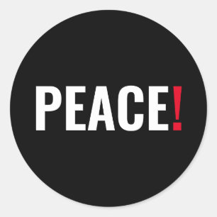 Adesivo Ponto de exclamação da paz negro, vermelho-branco,