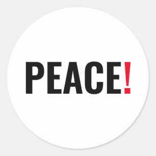 Adesivo Ponto de exclamação da paz vermelho-preto branco c