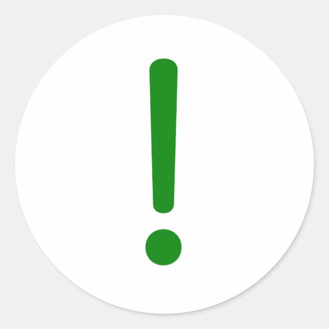 Adesivo Ponto de exclamação! Rosa do verde amarelo (Frente)