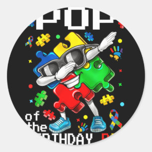 Adesivo Ponto do menino de aniversário consciência do auti