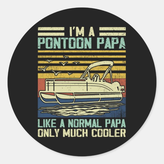 Adesivo Pontoon Boat Capitão Pai Papa Gag Pontooning Boati (Frente)
