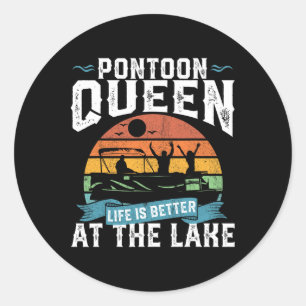 Adesivo Pontoon Queen Funny Barco Lake Pontooning Womens