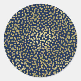 Adesivo Pontos Azul e Dourado Confete Elegante Chique Glam