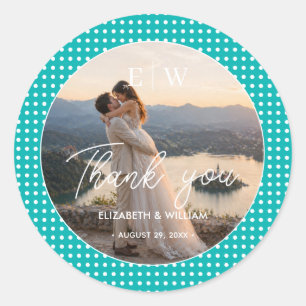 Adesivo Pontos Brancos Polka em Teal – Cl de Casamento Per