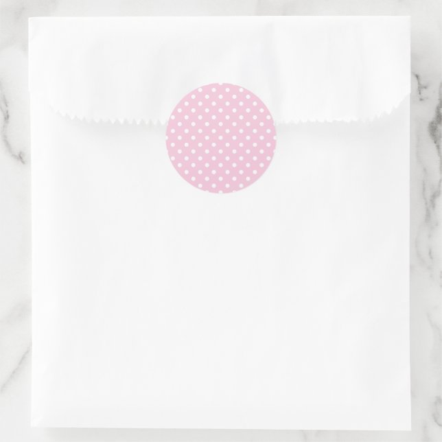 Adesivo Pontos Clássicos Branco - Rosa Claro (Bolsa)