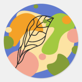 Adesivo Pontos de abstrato interessantes com folhas