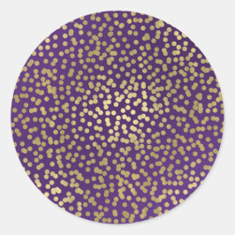 Adesivo Pontos de Confete Dourado Roxo Festa Glamour Chic