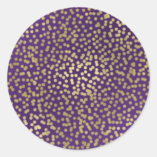 Adesivo Pontos de Confete Dourado Roxo Festa Glamour Chic 