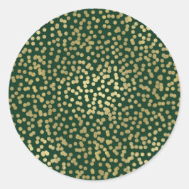 Adesivo Pontos de Confete Verde Escuro e Dourado Elegante