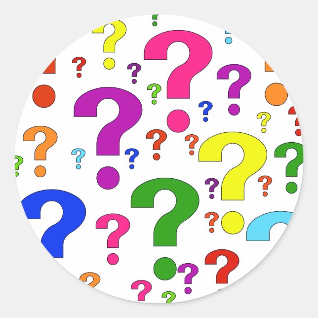 Adesivo Pontos de Pergunta Arco-Íris (Frente)