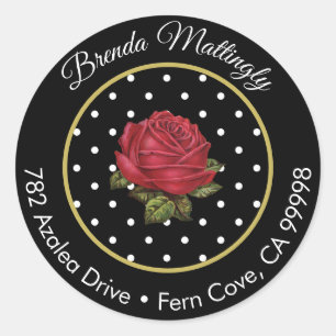 Adesivo Pontos de Vintage Endereço de Devolução Floral