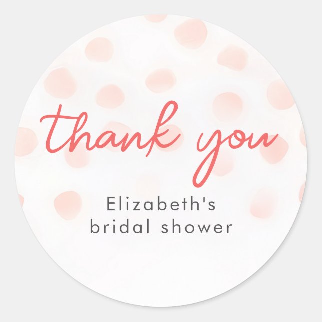 Adesivo Pontos Minimos Rosa Corado Agradecimento Fofo (Frente)