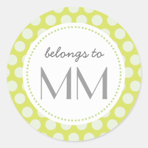 Adesivo Pontos verdes Monogrammed - Tag de DIY