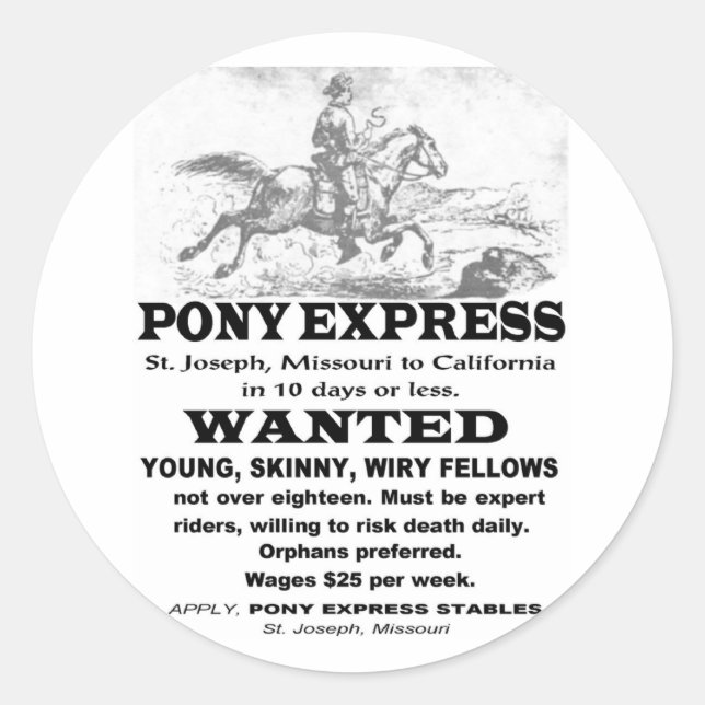 Adesivo Pony Express Rider (Frente)