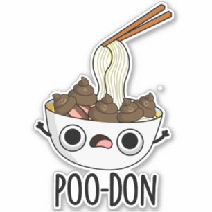 Adesivo Poo-don Funny Udon Pun 