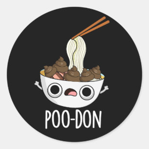 Adesivo Poo-don Funny Udon Pun Dark BG