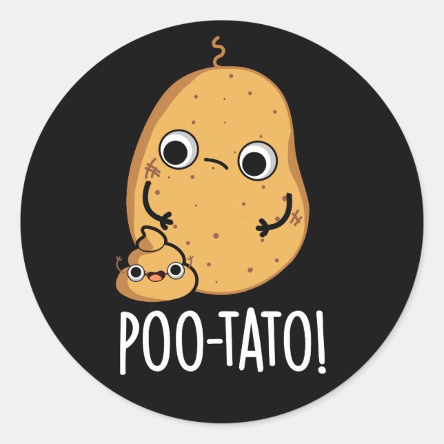 Adesivo Poo-tato Funny Veggie Poop Dark BG (Frente)