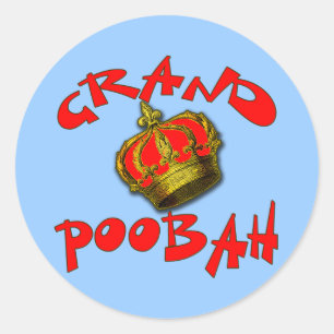Adesivo Poobah grande com produtos da coroa