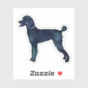 Adesivo Poodle Black Watercolor Silhouette