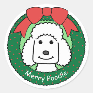 Adesivo Poodle Christmas