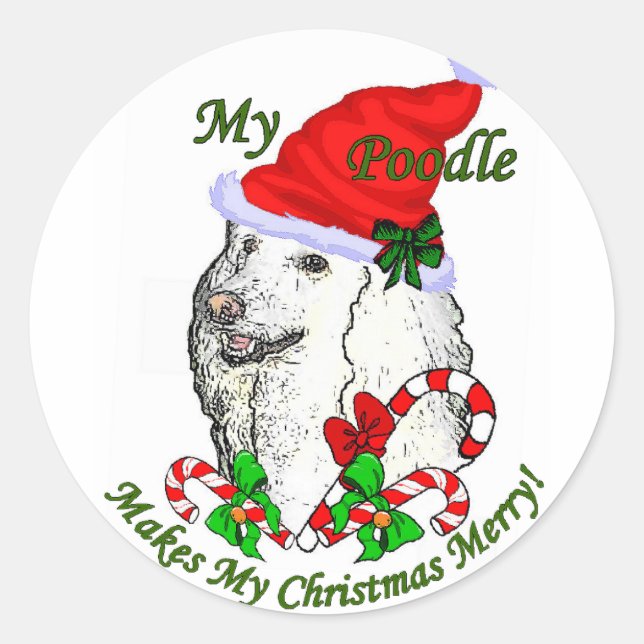 Adesivo Poodle Christmas Gifts (Frente)
