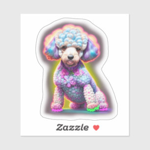 Adesivo Poodle com Flores