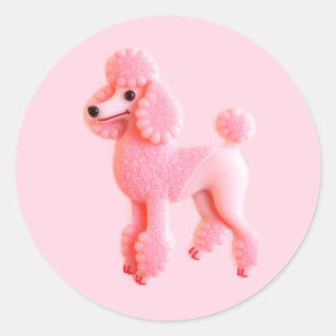 Adesivo Poodle Cor-de-Rosa