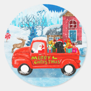 Adesivo Poodle Dog Christmas Delivery Snow