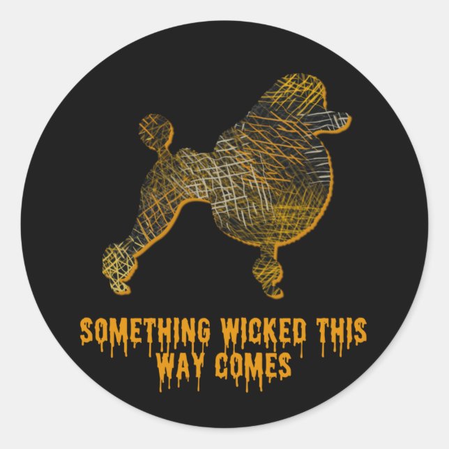 Adesivo Poodle Dog Diversão Halloween (Frente)