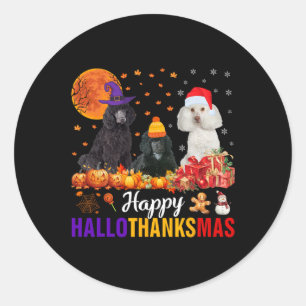 Adesivo Poodle Dog Puppy Hallothanksmas Halloween Thanksgi
